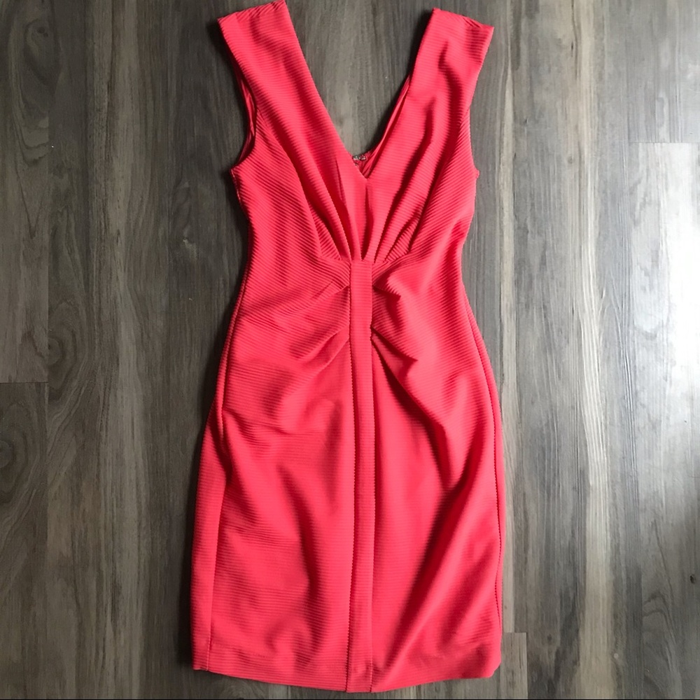 BOGO Express Gorgeous Coral Fitted Dress with Zipper - Picture 1 of 8